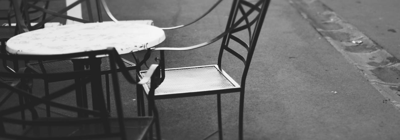 Empty chairs and a table