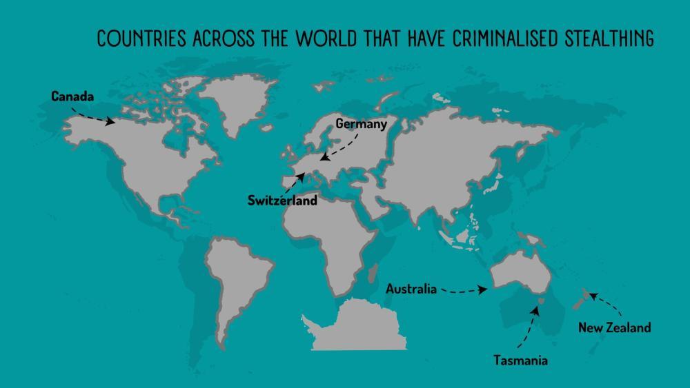 Countries across the world that have criminalised stealthing