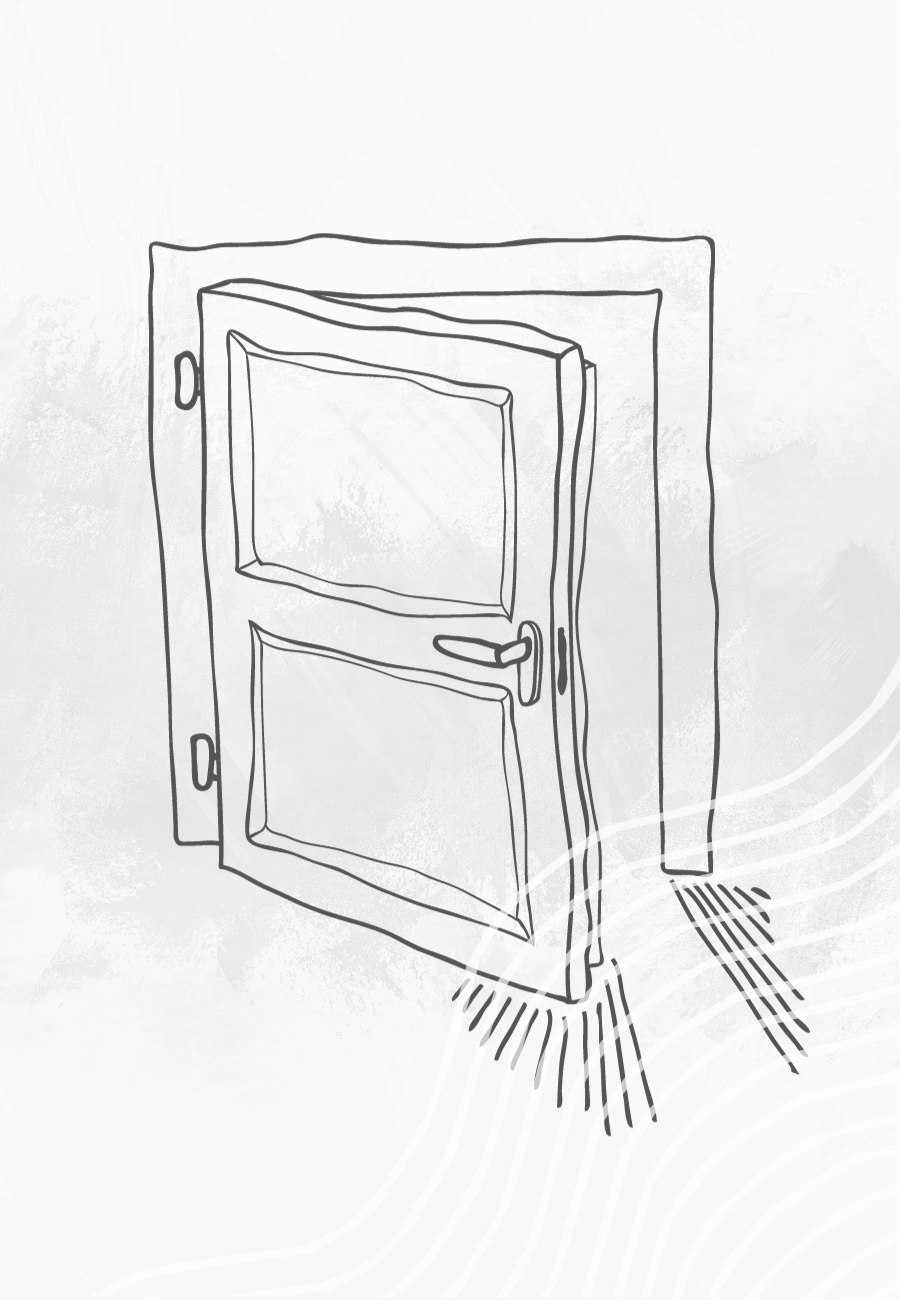 door - illustration of the interview by Kim Magiera (November 2023)